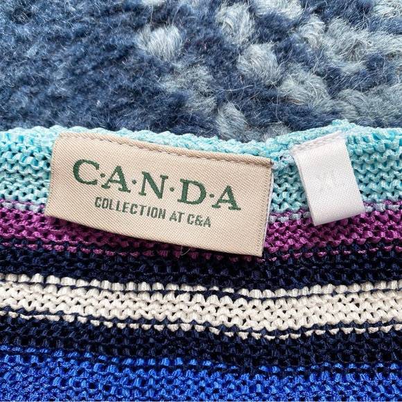 🌈 CANDA BLUE MULTI STRIPE KNIT SHORT SLEEVE SWEATER! - Picture 10 of 16